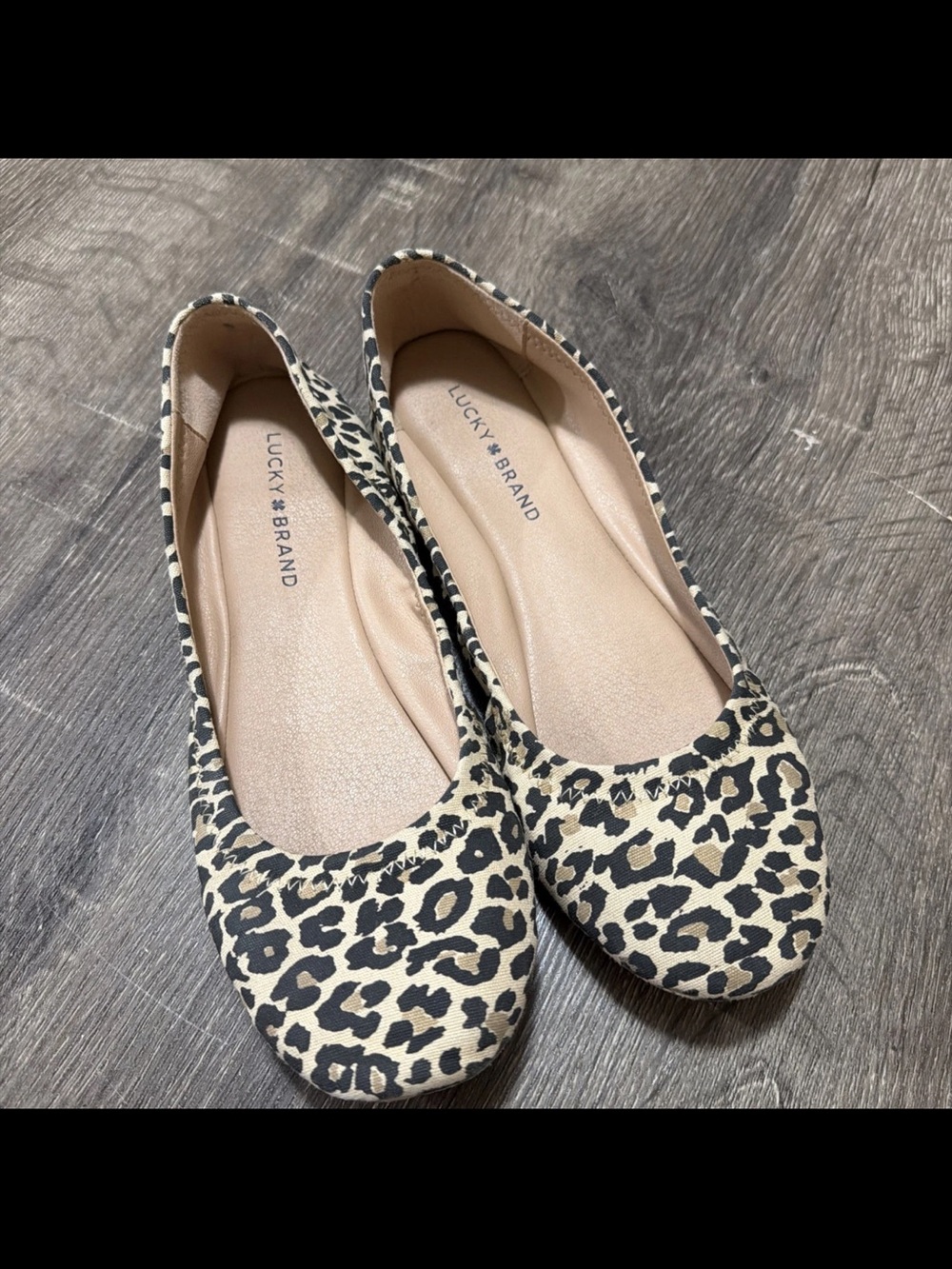 Lucky Brand Women’s Erin Slip On size 9 Animal Print Ballet Flats